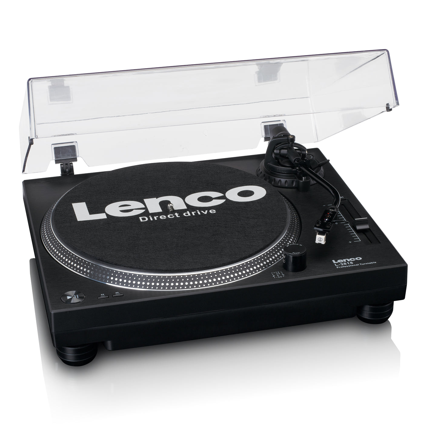 LENCO L-3818BK - Direct aangedreven Platenspeler met USB/PC encoding - Zwart