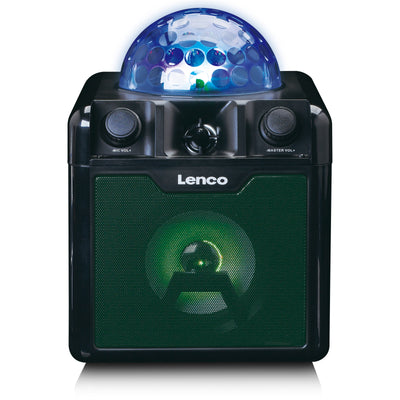 LENCO BTC-050BK - Bluetooth® speaker with lights, USB, SD, RC, MIC, AC