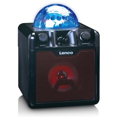 LENCO BTC-050BK - Bluetooth® speaker with lights, USB, SD, RC, MIC, AC