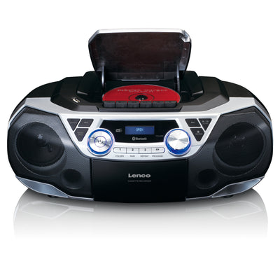 LENCO SCD-720SI - Draagbare boombox met DAB+/FM radio, Bluetooth®, CD, casette recorder en USB speler - Zilver