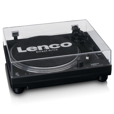 Lenco L-3818BK - Direct drive Record Player with USB/PC Encoding - Black