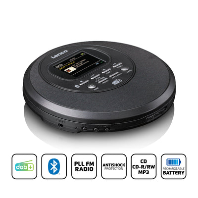 LENCO CD-500BK - Draagbare CD-speler met DAB+/FM-radio en Bluetooth® - Zwart