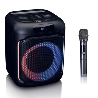 LENCO PA-100BK - Bluetooth® Party Speaker with LED light effects - 100W RMS, USB, 14-hour battery life - Black