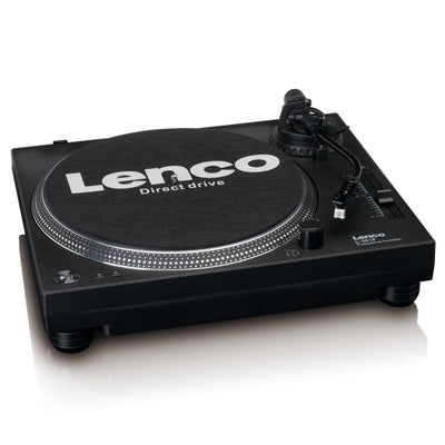 Lenco L-3818BK - Direct drive Record Player with USB/PC Encoding - Black