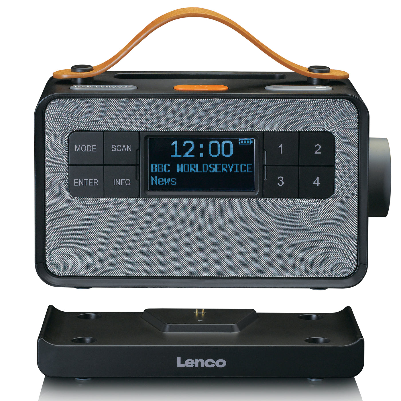 LENCO PDR-065BK - Portable FM/DAB+ radio with big buttons and "Easy Mode" function, black