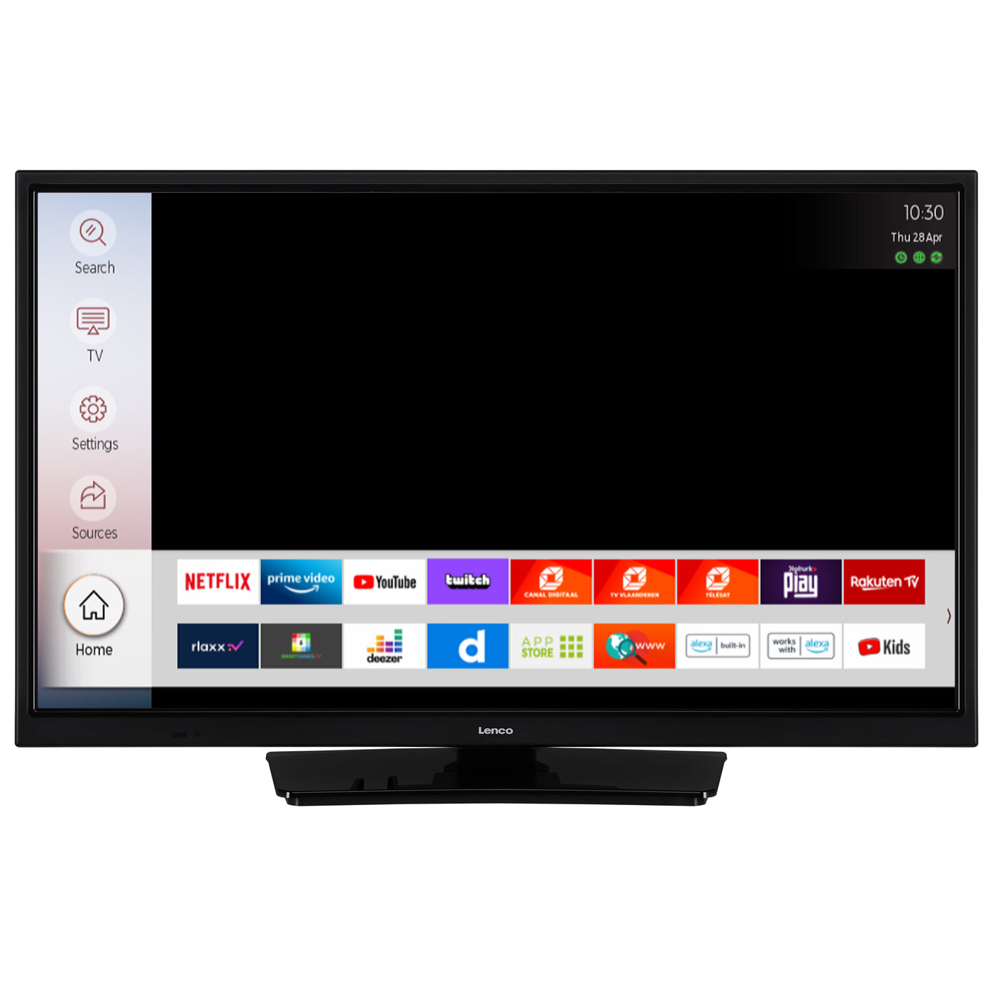 LENCO DVL-2483BK (V2) - 24" Smart TV with built-in DVD player and 12V car adapter - Black