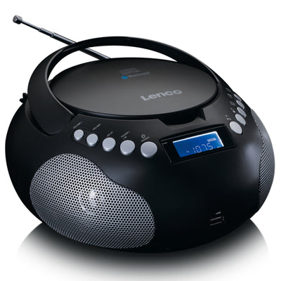 LENCO SCD-331BK - Draagbare Radio/CD/MP3 speler met USB en Bluetooth® - Radio op batterijen en lichtnet