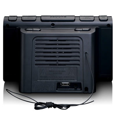 LENCO CR-525BK - FM Wekkerradio met USB-speler en USB-oplader - Zwart