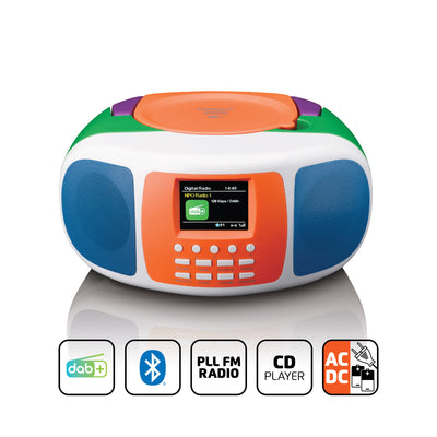 LENCO SCD-861KIDS - Draagbare DAB+/FM radio met Bluetooth®, CD-speler en groot LCD kleurendisplay - Vrolijke kleuren voor kinderen