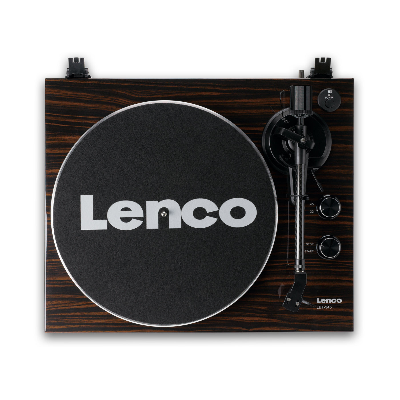 LENCO LBT-345WA - Platenspeler met Bluetooth® en Ortofon 2M Red cartridge, inclusief verchroomde platenstabilisator - Walnoot