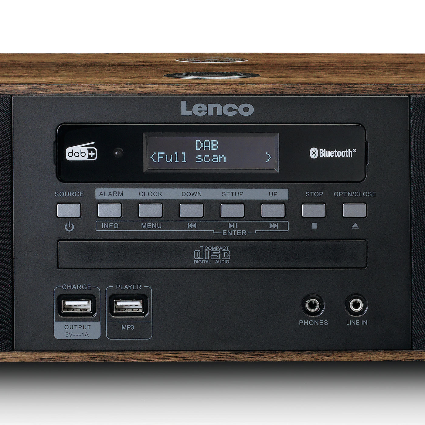 LENCO DAR-051WD - Stereo DAB+/ FM radio, CD, 2 USB, Bluetooth®, QI and remote control