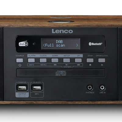 LENCO DAR-051WD -  Stereo DAB+/ FM radio, CD, 2 USB, Bluetooth®, QI en afstandsbediening