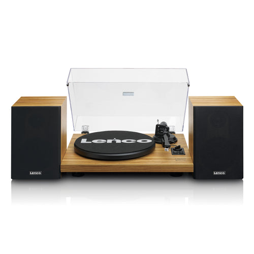 LENCO LS-500OK - Record player with built-in amplifier and Bluetooth® plus 2 external speakers - Wood