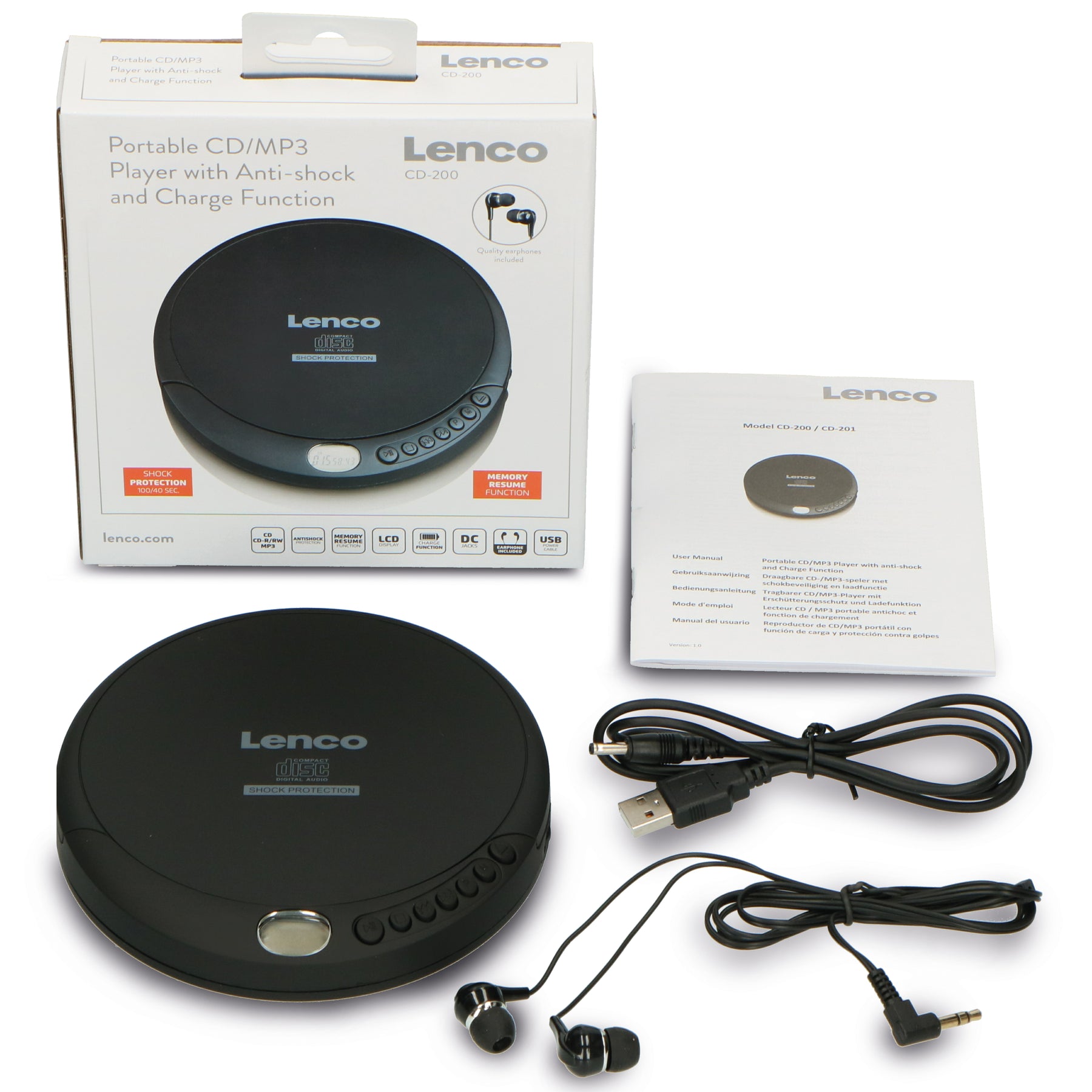 Lenco CD-200 - Discman with anti-shock