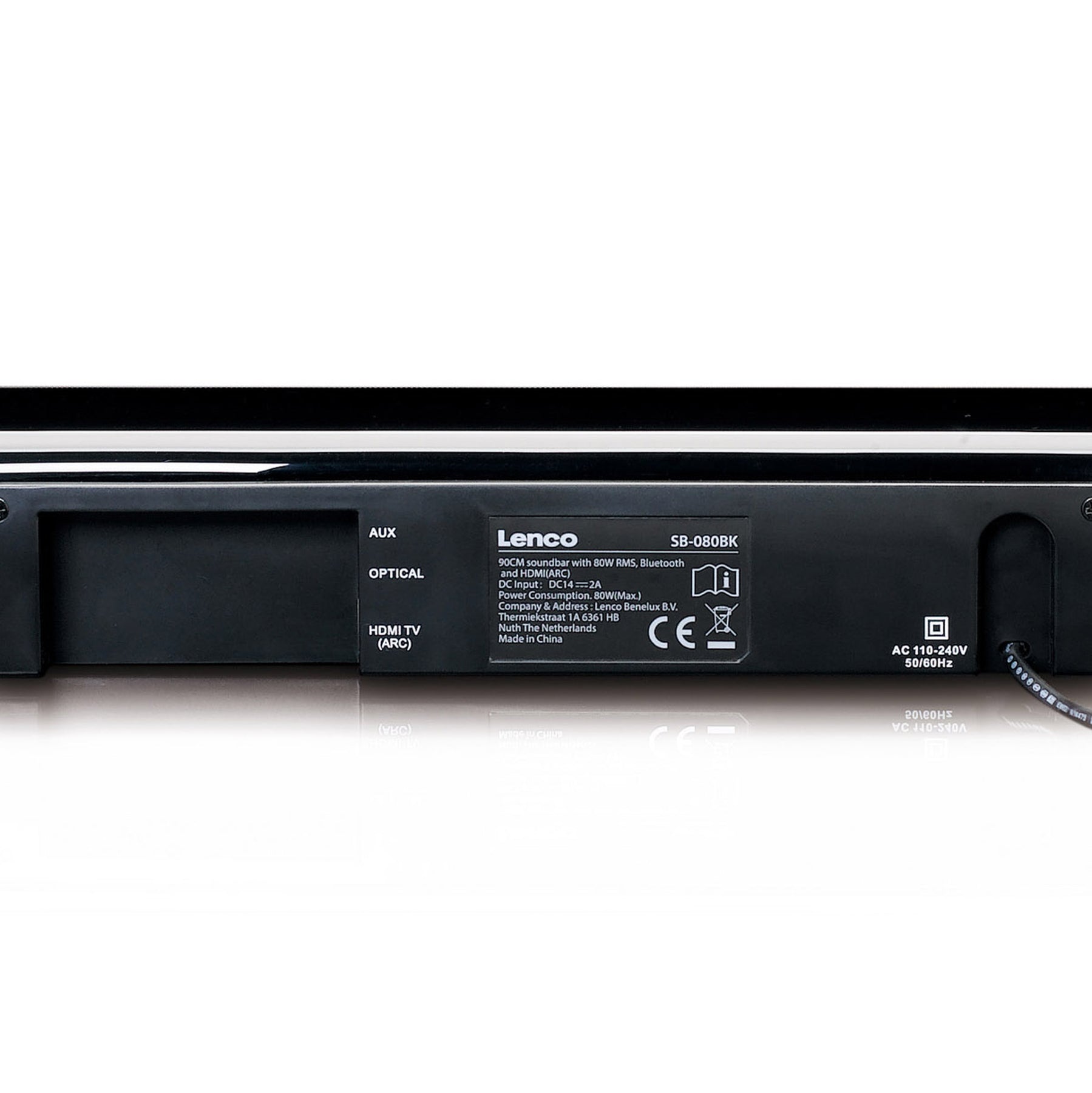 Lenco SB-080 - Bluetooth soundbar - USB