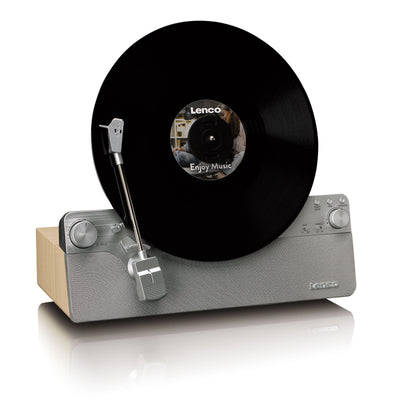 LENCO LSA-071SI - Volautomatische verticale platenspeler met ingebouwde luidsprekers en Bluetooth® - Zilver