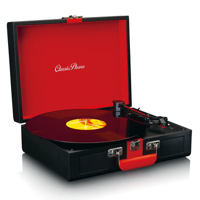 CLASSIC PHONO TT-110BKRD - Record Player with Bluetooth® reception and built in speakers - Black Red