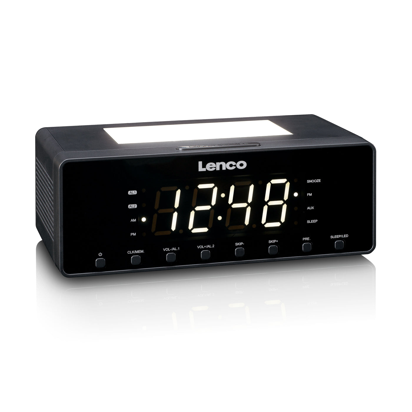 LENCO CR-540BK - Wekkerradio met dimbaar nachtlampje en USB oplaadfunctie - Zwart