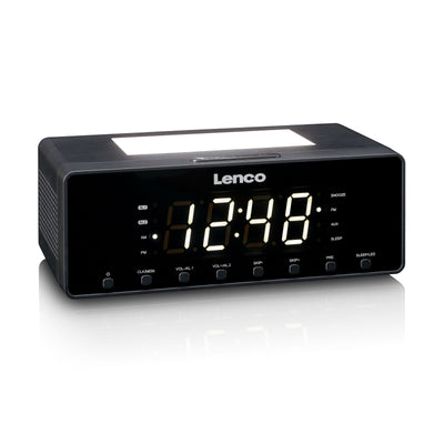 LENCO CR-540BK - Wekkerradio met dimbaar nachtlampje en USB oplaadfunctie - Zwart