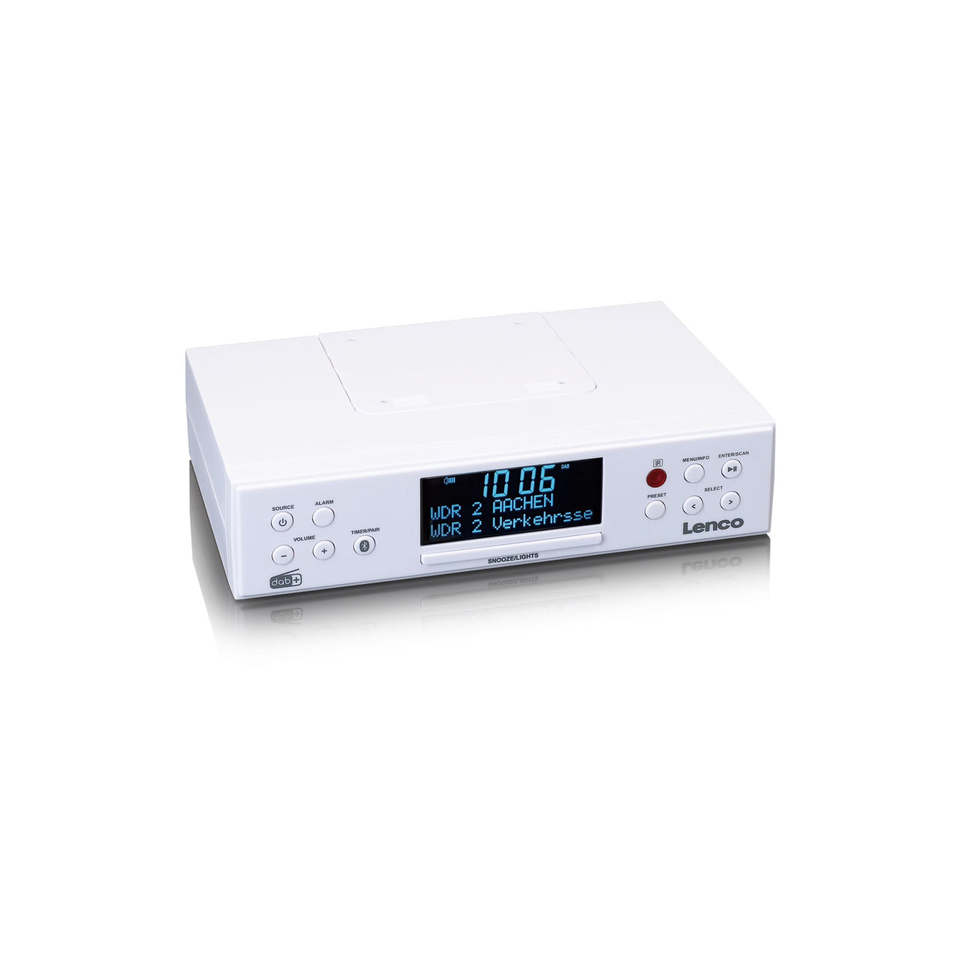 LENCO KCR-190WH - DAB+/FM Keukenradio met Bluetooth®, LED-verlichting en timer - Wit