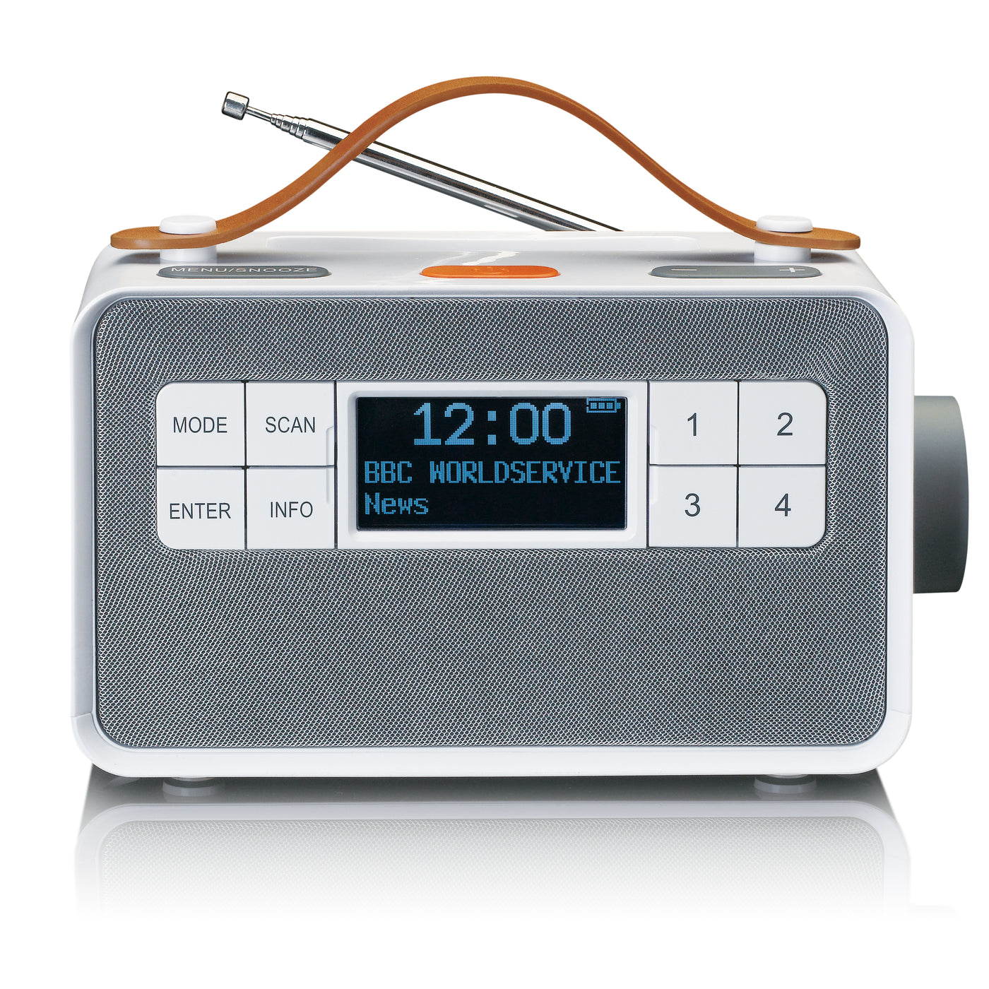 LENCO PDR-065WH - Draagbare senioren FM/DAB+ radio met grote knoppen en "Easy Mode" functie, wit