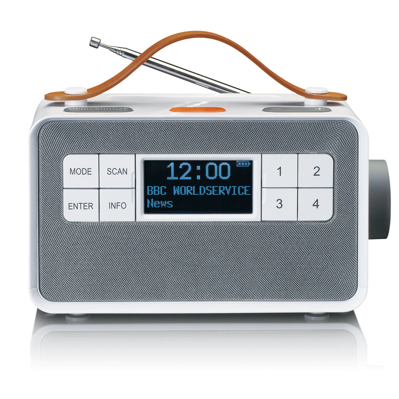 LENCO PDR-065WH - Portable senior FM/DAB+ radio with big buttons and "Easy Mode" function, white