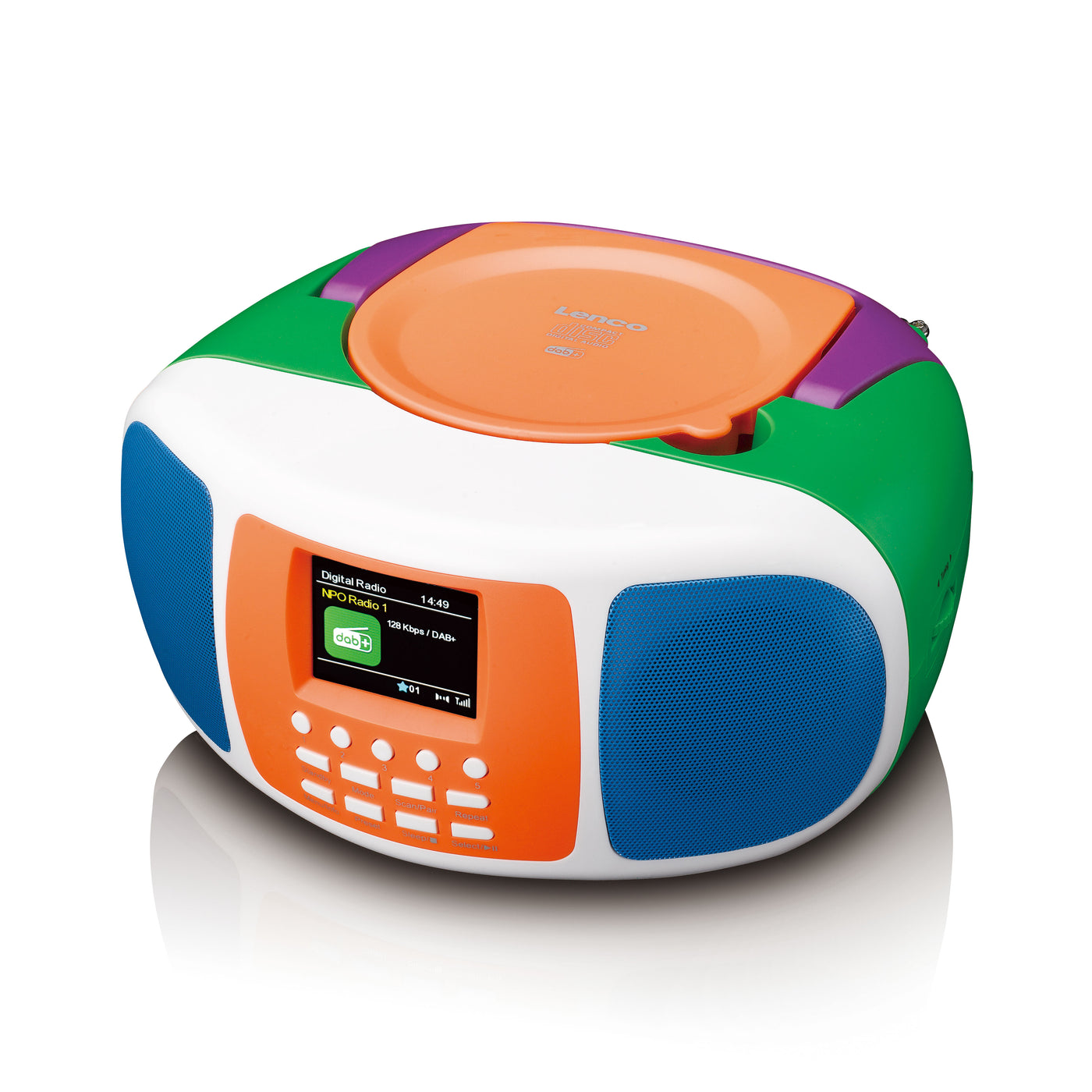 LENCO SCD-861KIDS - Draagbare DAB+/FM radio met Bluetooth®, CD-speler en groot LCD kleurendisplay - Vrolijke kleuren voor kinderen