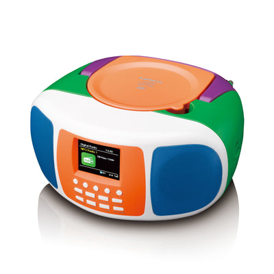 LENCO SCD-861KIDS - Draagbare DAB+/FM radio met Bluetooth®, CD-speler en groot LCD kleurendisplay - Vrolijke kleuren voor kinderen