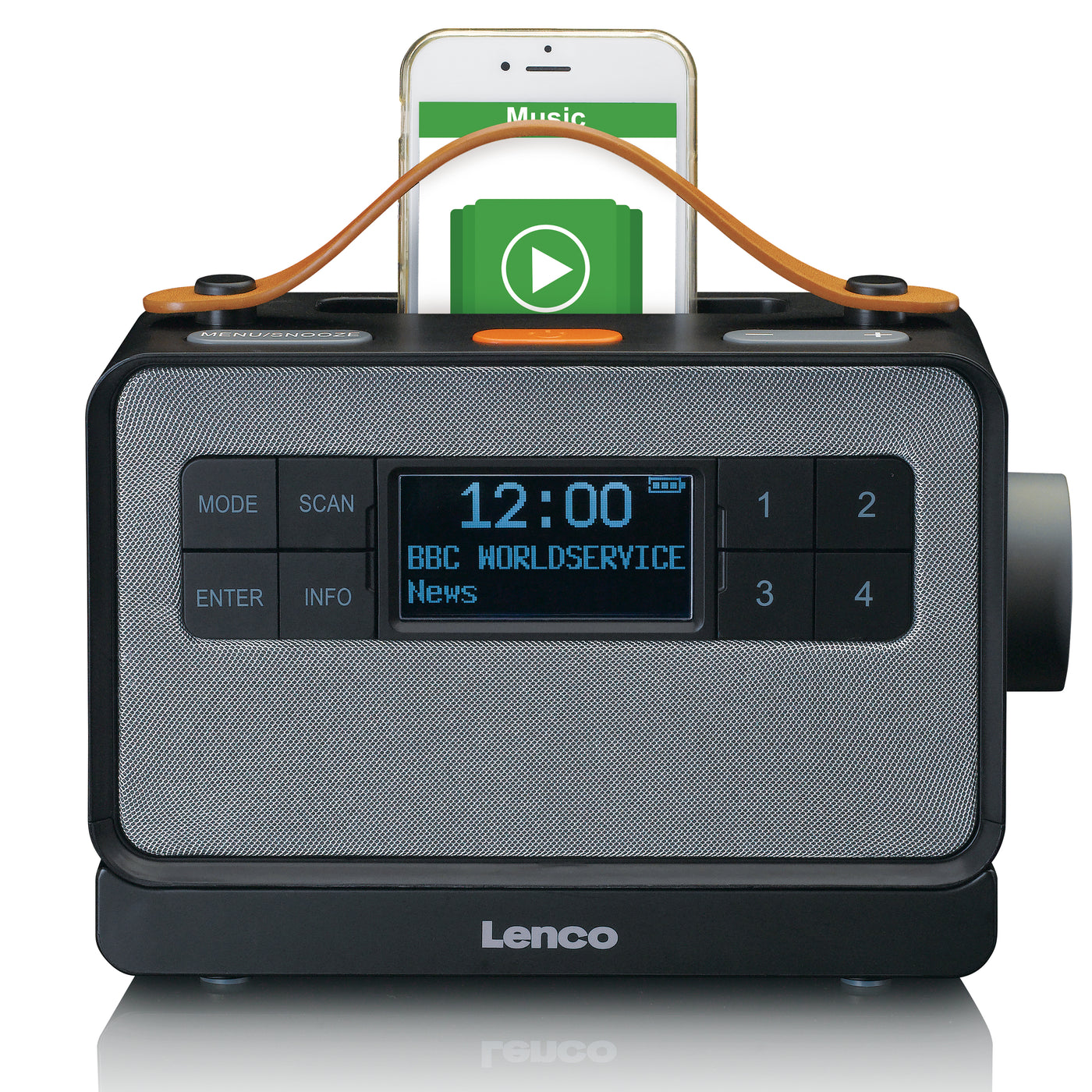 LENCO PDR-065BK - Portable FM/DAB+ radio with big buttons and "Easy Mode" function, black