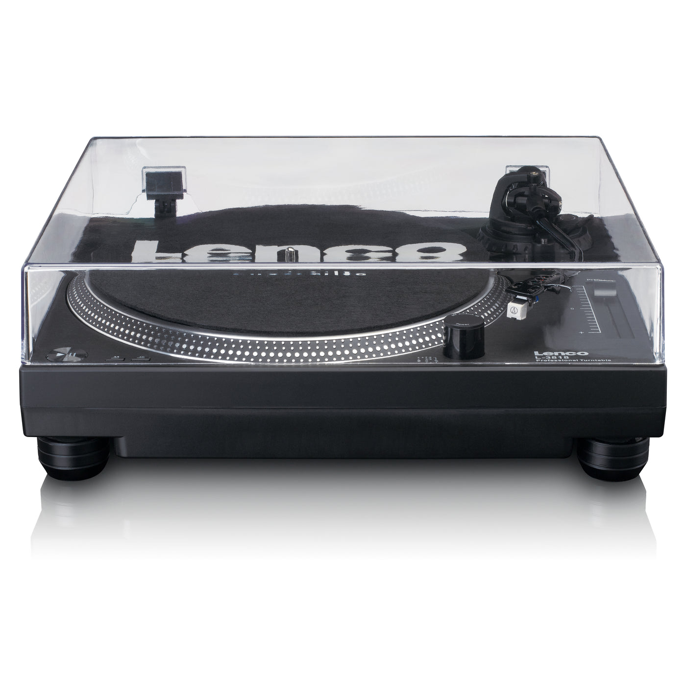 Lenco L-3818BK - Direct drive Record Player with USB/PC Encoding - Black