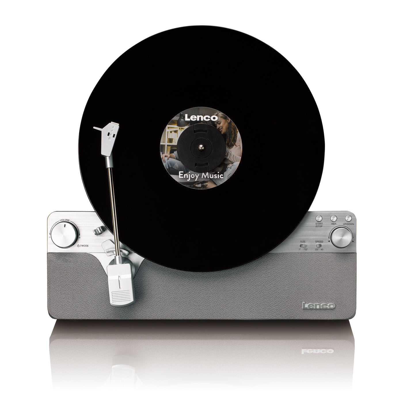 LENCO LSA-071SI - Volautomatische verticale platenspeler met ingebouwde luidsprekers en Bluetooth® - Zilver