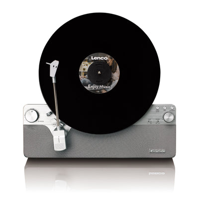 LENCO LSA-071SI - Volautomatische verticale platenspeler met ingebouwde luidsprekers en Bluetooth® - Zilver