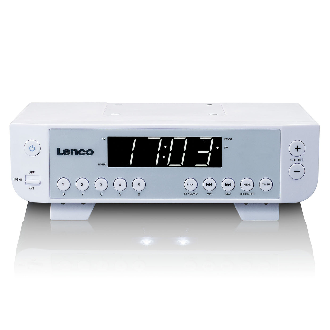 LENCO KCR-11WH FM Keukenradio met LED-verlichting en timer