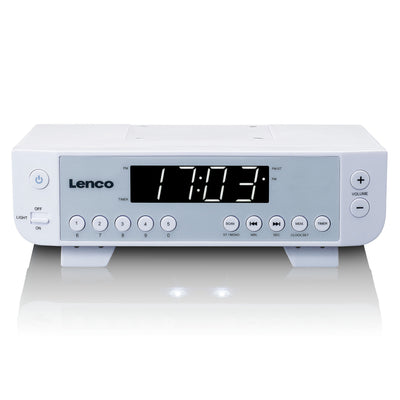 LENCO KCR-11WH Portable radio with LED lighting and timer