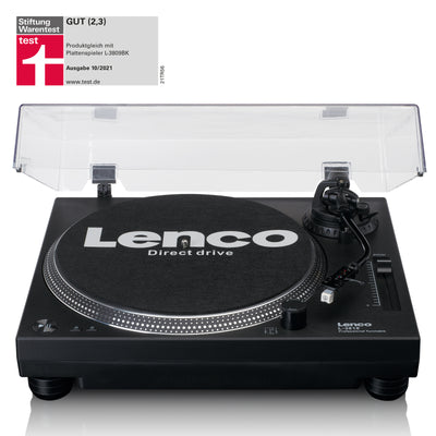 LENCO L-3818BK - Direct aangedreven Platenspeler met USB/PC encoding - Zwart