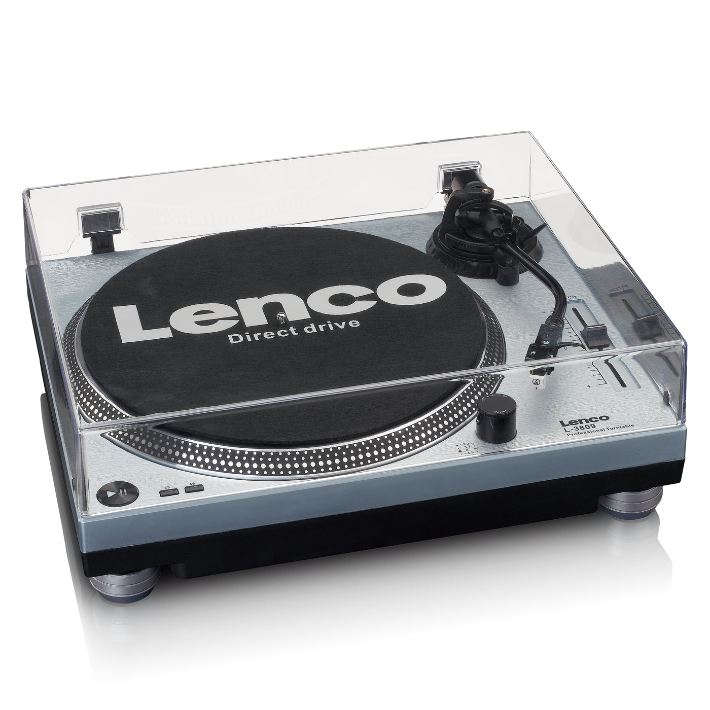 LENCO L-3809ME - Direct aangedreven Platenspeler met USB/PC encoding - Metallic blauw