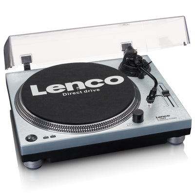 LENCO L-3809ME - Direct drive Record Player with USB / PC Encoding - Metallic blue