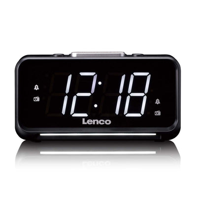 Lenco CR-28BK - Wekkerradio met handmatige dimmer, nachtverlichting en helder LED-display - Zwart