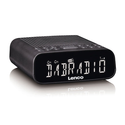 LENCO CR-606BK - Wekkerradio met DAB+/FM, Bluetooth® en groot dimbaar LCD-display - Zwart