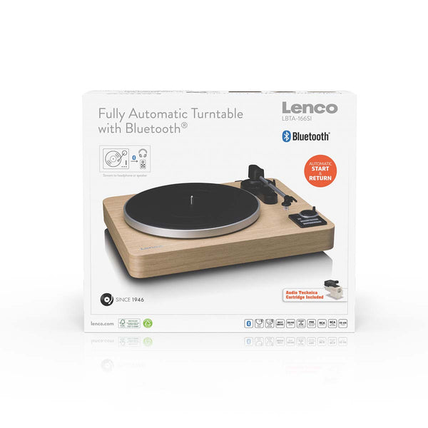 LENCO LBTA-166SI - Fully automatic turntable with Bluetooth® transmission and preamplifier - Metal platter and tonearm - Pine wood
