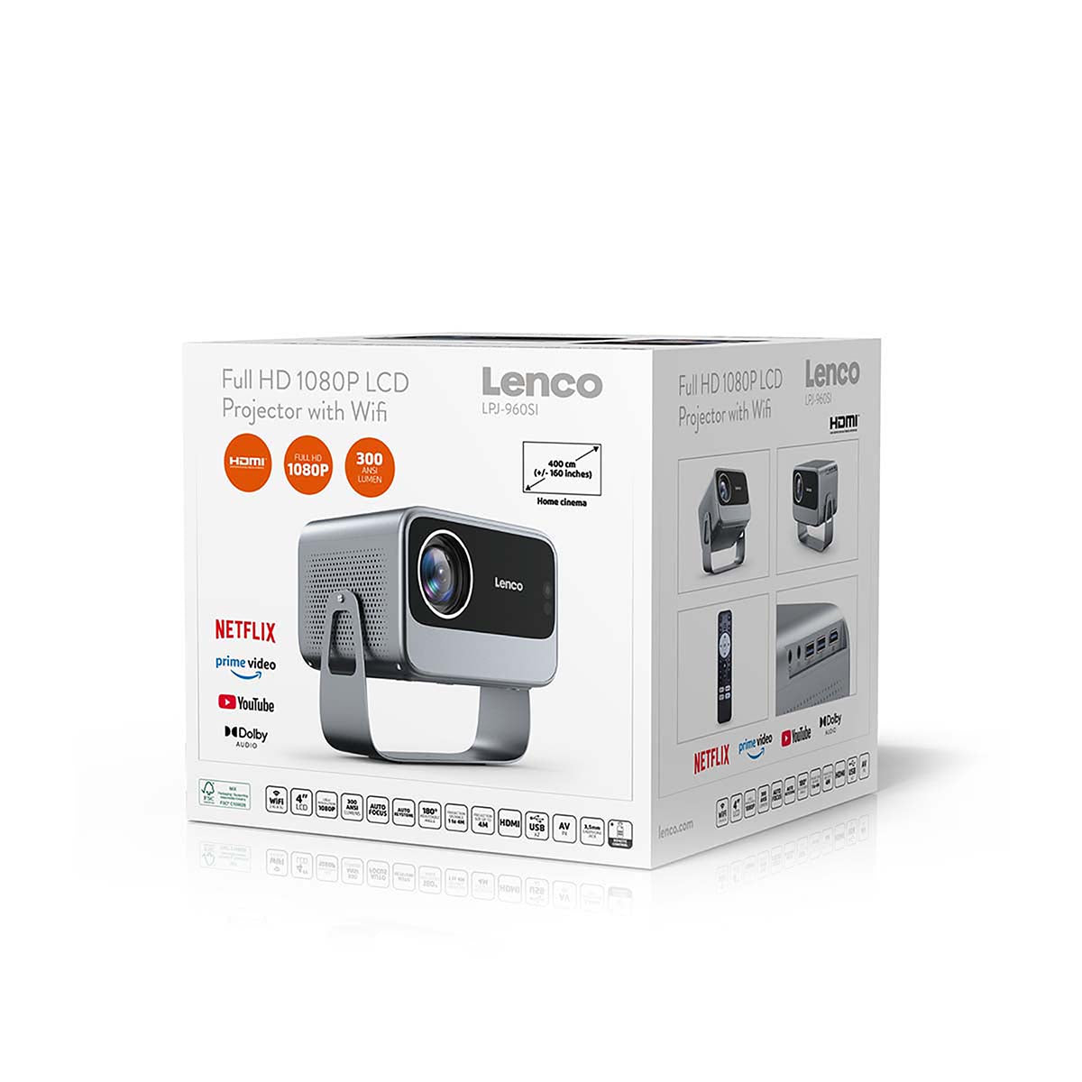 LENCO LPJ-960SI - Full HD 1080P LCD projector with Wi-Fi – Lenco