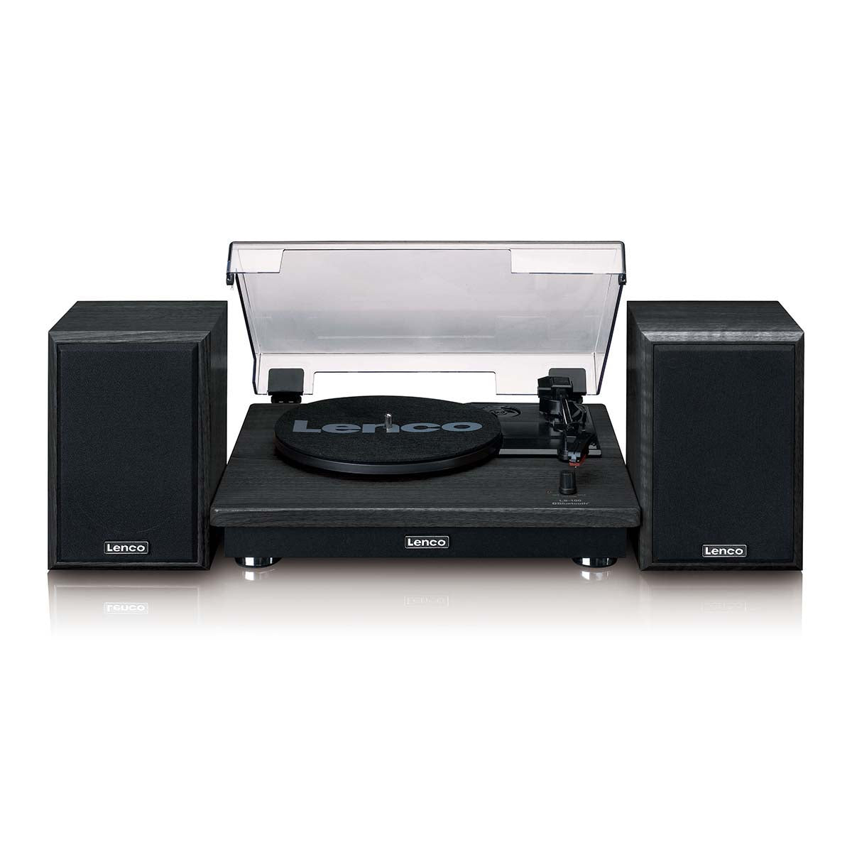 LENCO LS-100BK - Turntable with Bluetooth® reception and two external speakers - Black