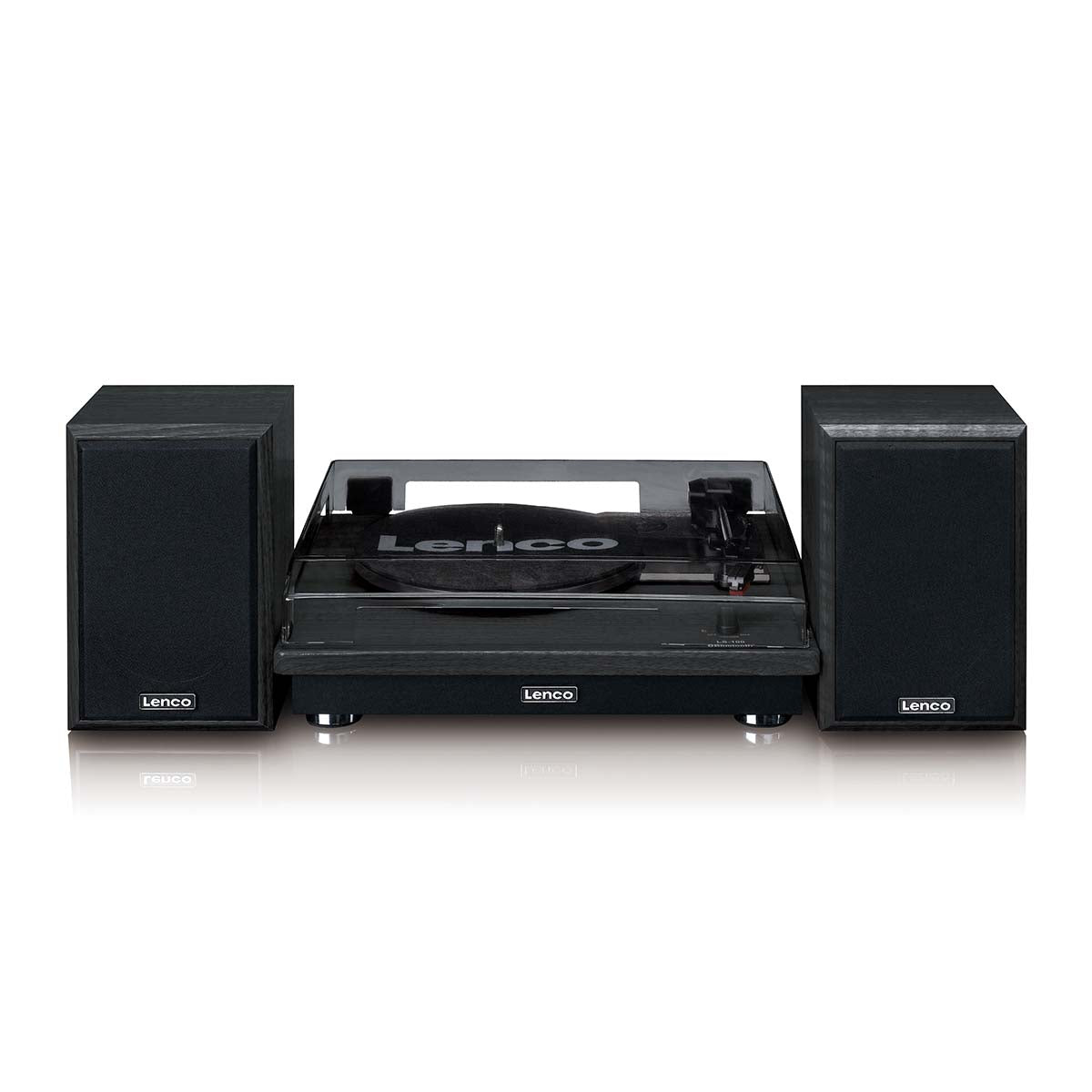 LENCO LS-100BK - Turntable with Bluetooth® reception and two external speakers - Black