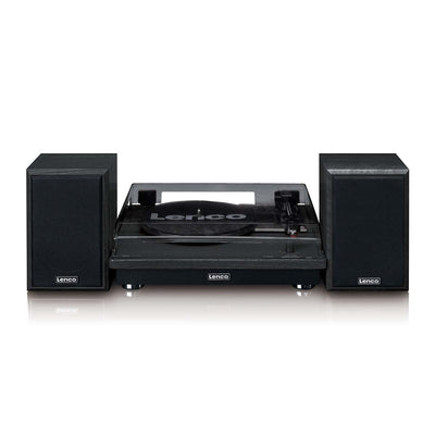 LENCO LS-100BK - Turntable with Bluetooth® reception and two external speakers - Black