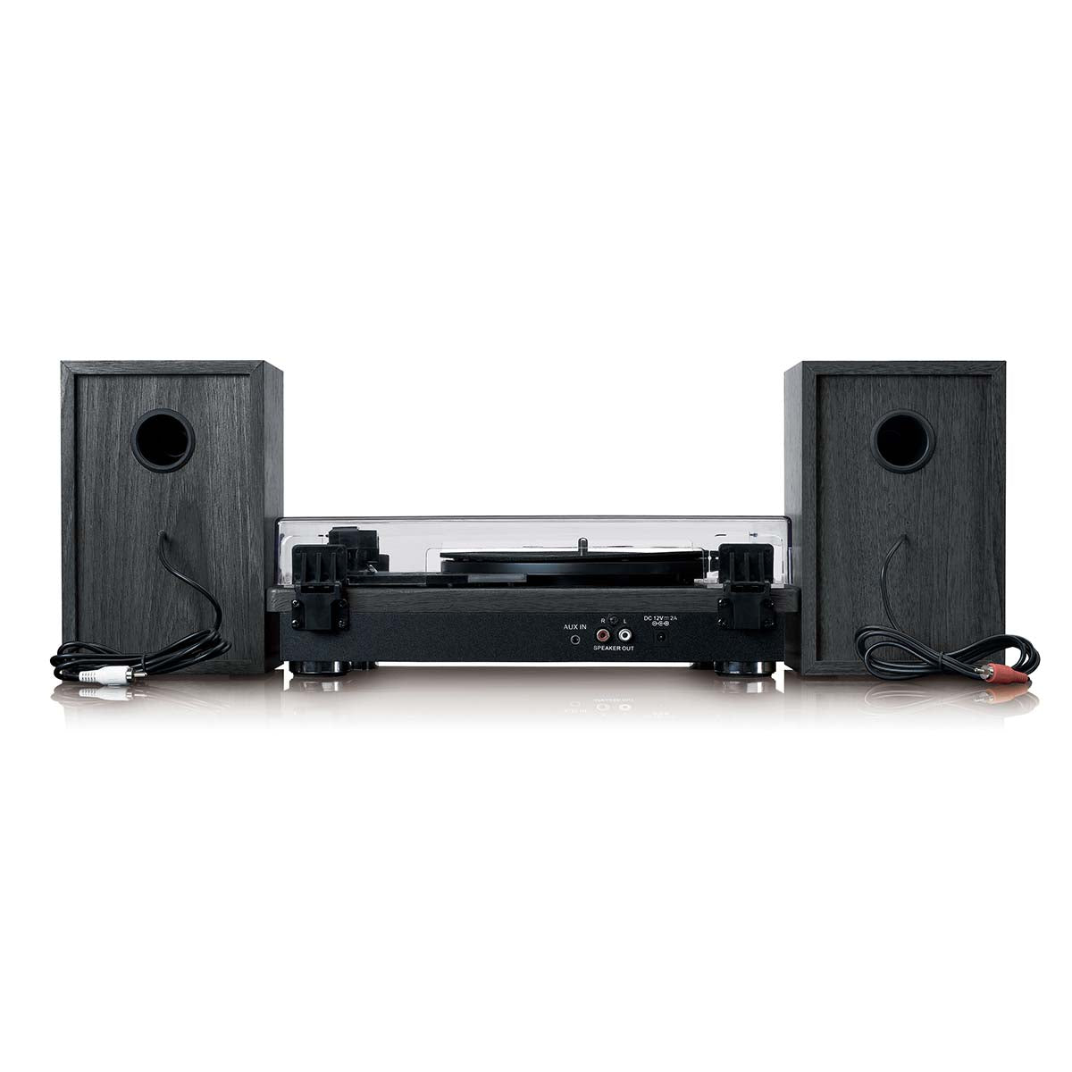 LENCO LS-100BK - Turntable with Bluetooth® reception and two external speakers - Black