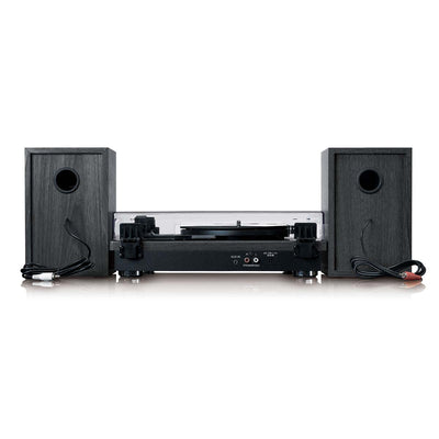 LENCO LS-100BK - Turntable with Bluetooth® reception and two external speakers - Black