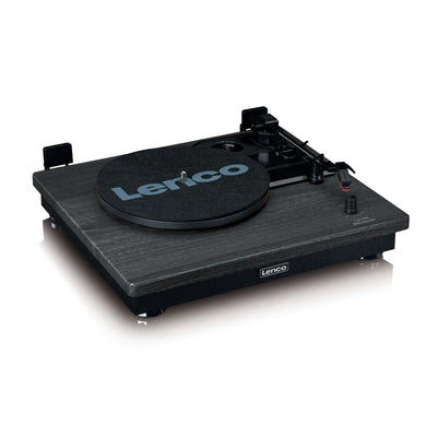 LENCO LS-100BK - Turntable with Bluetooth® reception and two external speakers - Black