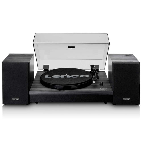 LENCO LS-300BK - Record Player with Bluetooth® and two separate speakers