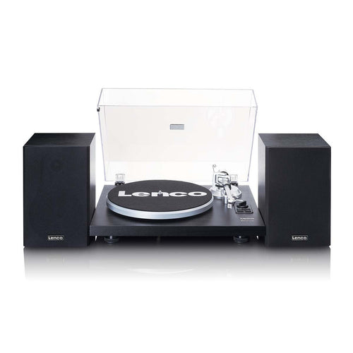 LENCO LS-500BK - Record player with built-in amplifier and Bluetooth® plus 2 external speakers