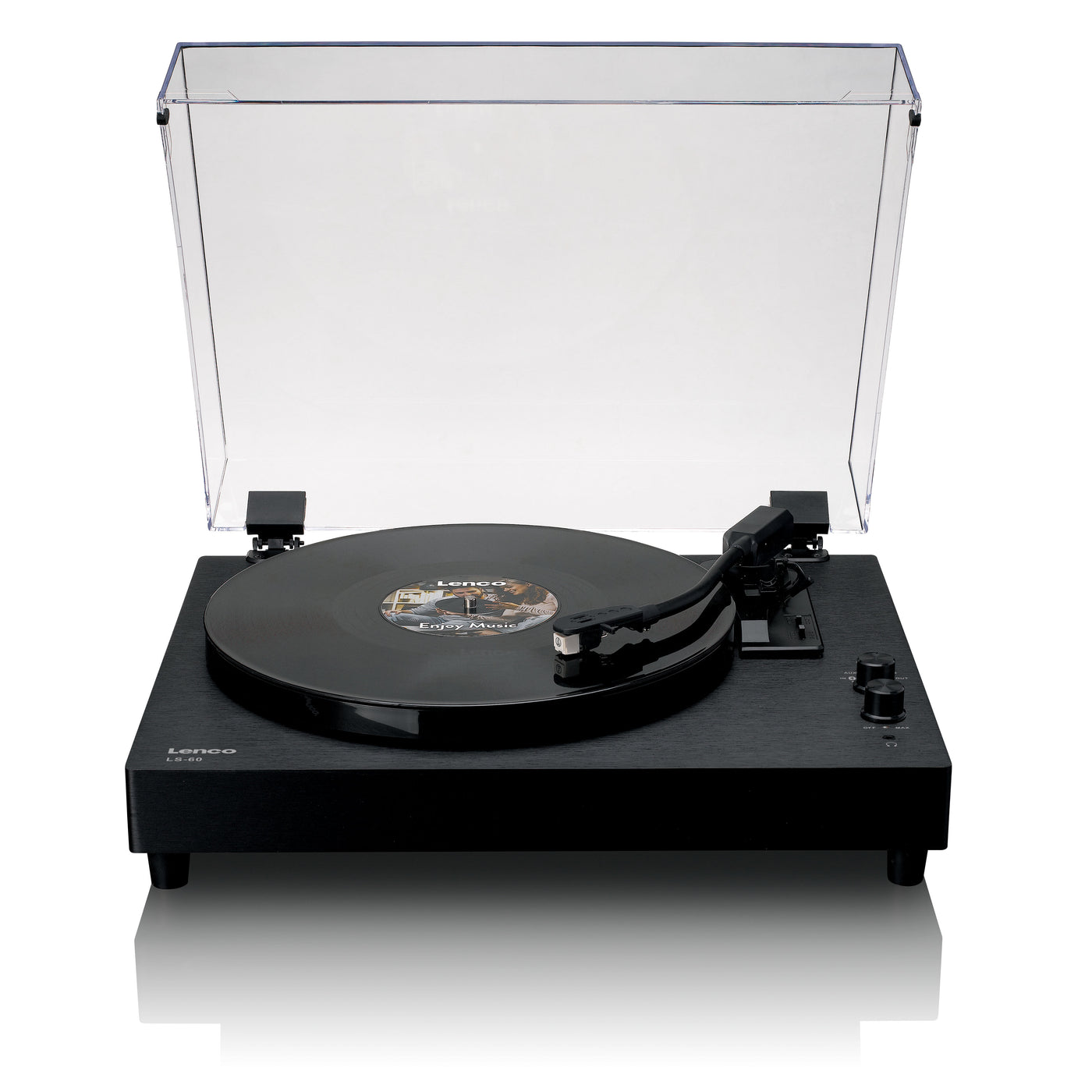Lenco LS-60BK - Wooden turntable with Bluetooth and built-in speakers - Black